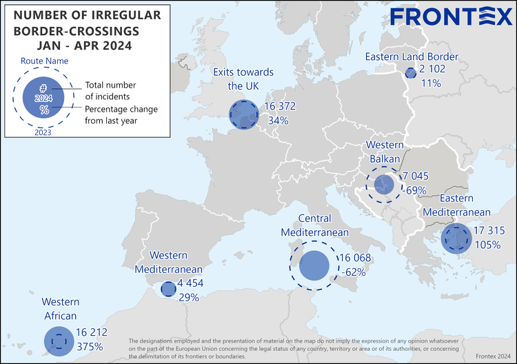 EU External Borders Irregular Border Crossings Decrease by 23 from